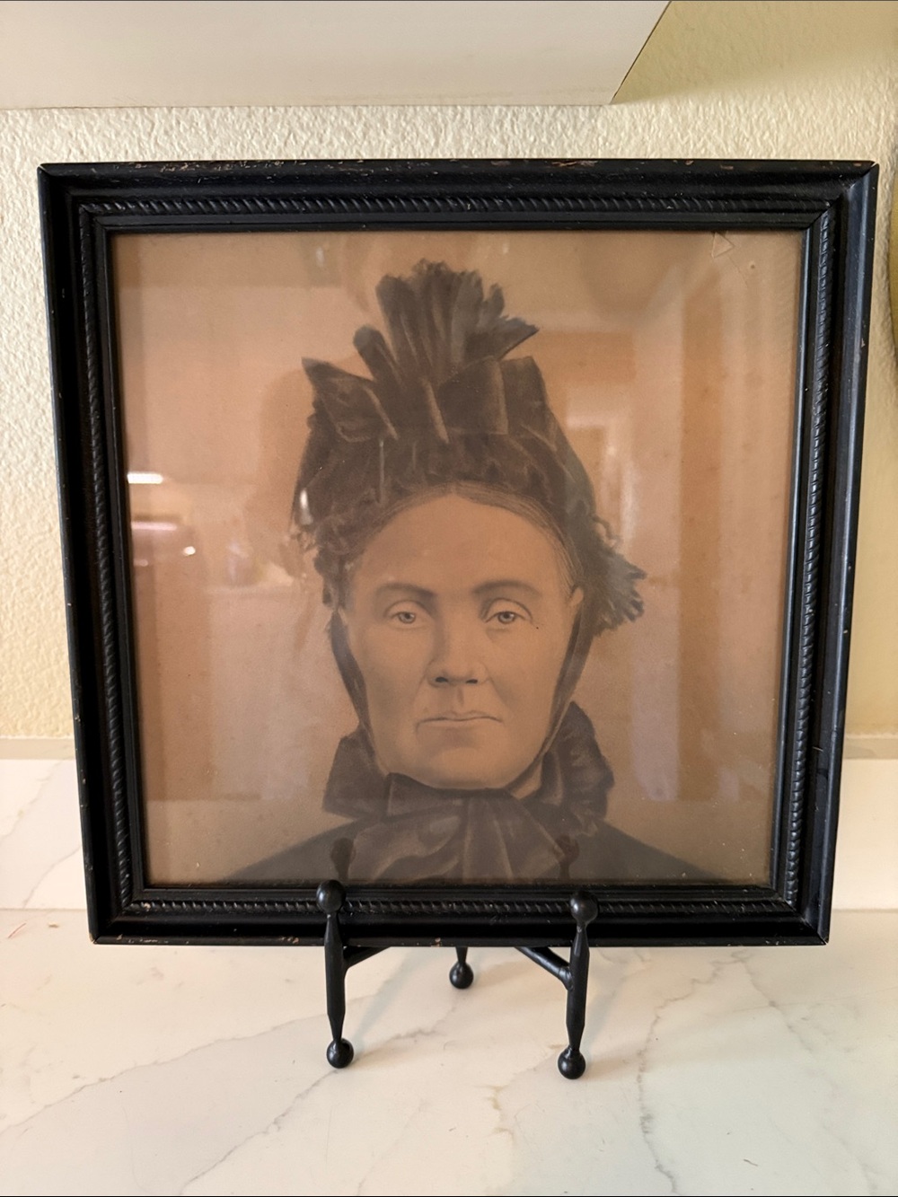 Vintage Chalk or Charcoal Portrait Framed Handmade